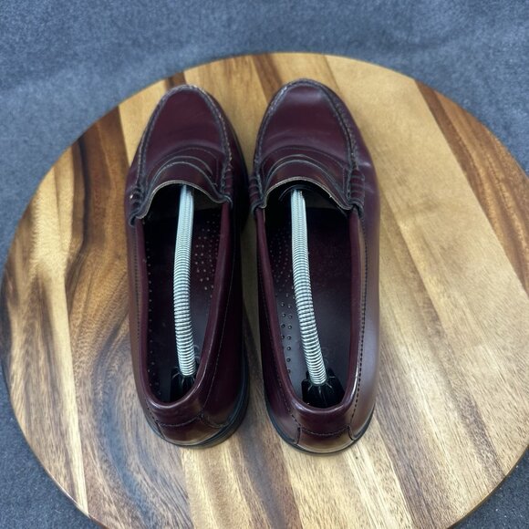 GH Bass Mens Walton Penny Loafer Size 11M Burgundy Leather Slip On Dress Shoe - Picture 7 of 11